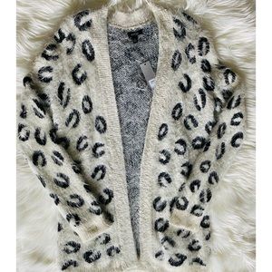 APT. 9 Cheetah Print Fuzzy Cardigan